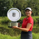 Rose Zhang with trophy close up on first tee 2020-Rolex Girls Junior Championship